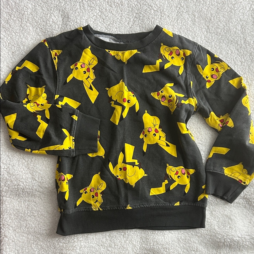 Kids Pikachu Graphic Sweatshirt - Black and Yellow